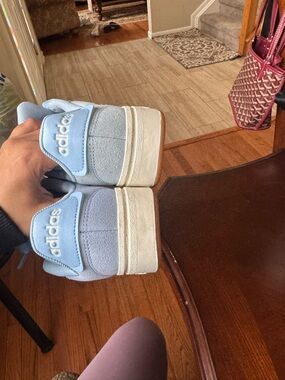 adidas Light Blue Suede Low-Top Sneakers